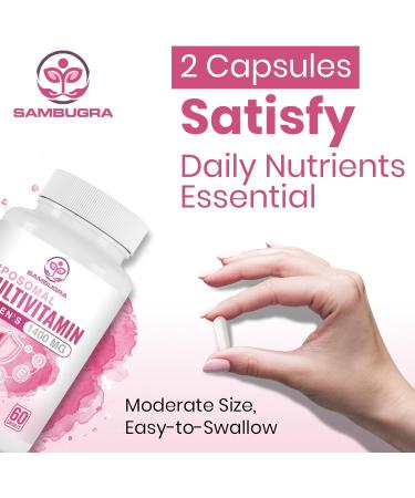 Liposomal Multivitamin for Women 1400MG - Womens Daily Multi Vitamins Supplements with Iron, Vitamin A, C, D, E and B Complex for Immune Health, Hair & Skin Support for Women 18+ 60 Count (Pack of 1) - Buy Online on GoSupps.com