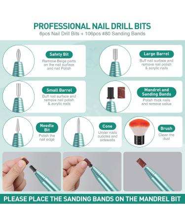 Alls Electric Nail Cutter Kit - 6 Precision Bits 20 000 RPM Manicure & Pedicure Drill for Gel Nails - Portable Nail Milling & Grinding Tools - Buy Online on GoSupps.com
