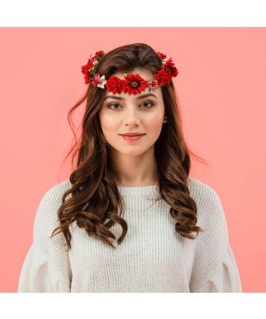 Cinaci Handmade Adjustable Sunflower Flower Wreath - Bridal Crown Garland for Weddings Parties & Girls - 8 Pieces - Buy Online on GoSupps.com