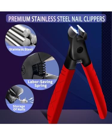 Lager Nail Clipper for Thick Nails - Curved Edge, Non-Slip Trimmers - Ultra Sharp Toenail Clippers for Men and Women (Red) - Buy Online on GoSupps.com
