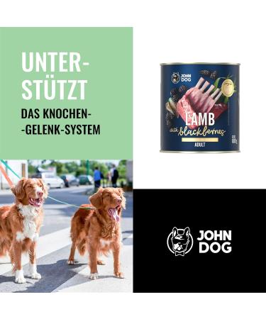 JOHN DOG Berry Adult Lamb with Blackberries - Wet Dog Food - 6 x 800 g - Buy Online on GoSupps.com