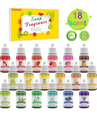 18 Soap Making Scent - DIY Bath Bomb & Soap Making Supplies - Food Grade Fragrance Oils Set for Crafting - 10ml Each - Pack of 1 - Buy Online on GoSupps.com