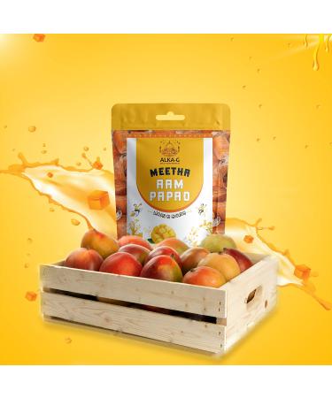 ALKA-G Aam Papad Cubes 9oz (225gm) | Authentic Indian Mango Snack made with Real Mango Pulp | Sweet & Sour Bar Candy | Reasealable Pack - Buy Online on GoSupps.com
