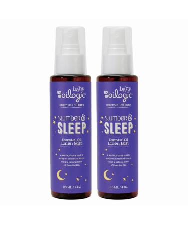 Oilogic Slumber & Sleep Spray for Babies & Toddlers - Relaxing Calming & Soothing Room Aromatherapy Fabric & Linen Mist with 100% Pure & Natural Essential Oil Blend 2 Pack 4 Fl Oz (Pack of 2)