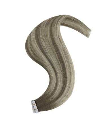 Youngsee Ombre Real Hair Tape Extensions - 40cm Light Ash Brown to Blonde - 5pcs 10g Virgin Skin Weft - Buy Online on GoSupps.com