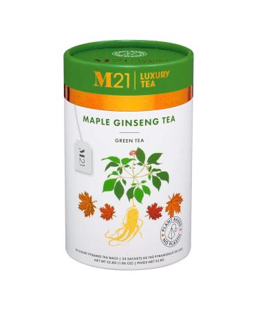 Metropolitan Tea M21 Luxury Ginseng Maple Green Tea 24 Pyramid Bags