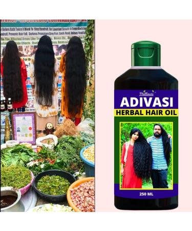 Adivasi Herbal Hair Oil - 250ml | Pure Natural Herbs for Healthy Hair | Shop Internationally - Buy Online on GoSupps.com