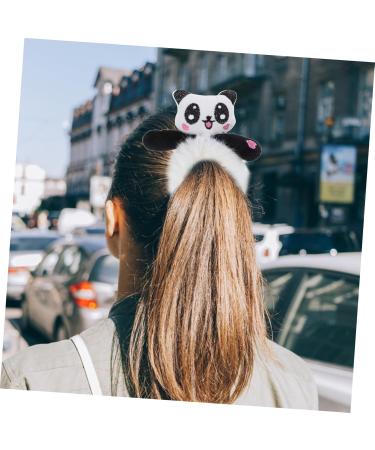 minkissy Giant Panda Head Rope Elastic Hair Band Tie Hair Elastics Black Tiara Scrunchies Hair Rubber Hair Accessories for Women Headband Hair Accessory for Women Miss Cute Ponytail Fabric - Buy Online on GoSupps.com