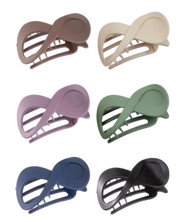 Kavya hair clip big French hair clips women thin hair slip-resistant hair clip 6 pcs hair clips Elegant hair jewelry women and girls (matt) matt-2