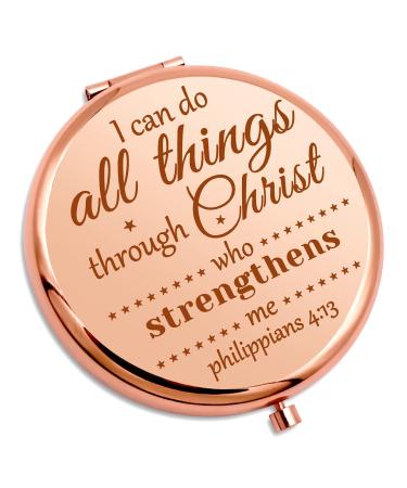 Bible Verse Gifts Christian Gifts for Women Inspirational Personal Compact Makeup Mirror Easter Baptism Gifts Religious Gifts for Goddaughter Mom Sister Scripture Gifts for Girls Travel Makeup Mirror Christian Gift Makeu...