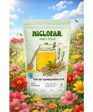 Niclofar KSM-66 Ashwagandha Honey Sticks potent bioavailable form of Ashwagandha with organic honey 30 Sticks Stress Relief and Energy Balance - Buy Online on GoSupps.com