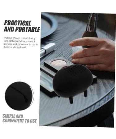 DOITOOL Beauty Egg Storage Powder Puff Holder - Travel Size 7.5x5cm - Stylish Black Organizer for Makeup - Buy Online on GoSupps.com
