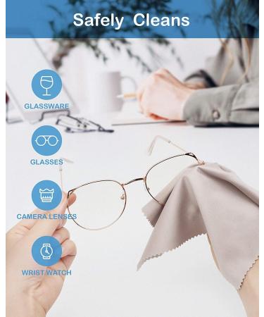 20 Pcs Microfiber Cleaning Cloths - 7x6 Inch Grey for Lenses Glasses Screens & Devices | International Shipping - Buy Online on GoSupps.com