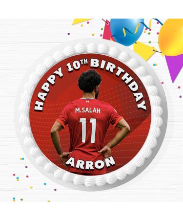 FOOTBALL FAVOURITE PLAYER BIRTHDAY PERSONALISED 7.5 INCH EDIBLE ICING CAKE TOPPER DECORATION FB100 - Buy Online on GoSupps.com