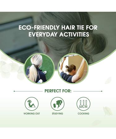 Organic Biodegradable Elastic Hair Ties - No Crease Black Hair Tie Ponytail Holders - Plastic-Free Hairbands for Women & Men (27 Count) - Buy Online on GoSupps.com