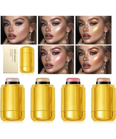 Rotating Highlight Stick Pocket Blush Stick 3-in-1 Buildable Natural Pearlescent Blush Highlighter Contour Beauty Stick for Cheeks Eyes and Lips Non-Greasy Lasts All Day Easy to Use (3# 5.3g) - Buy Online on GoSupps.com