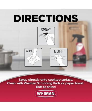 Weiman Cooktop Daily Cleaner & Polish For Ceramic Glass Induction Stovetops - 2 Pack 12 oz - Buy Online on GoSupps.com