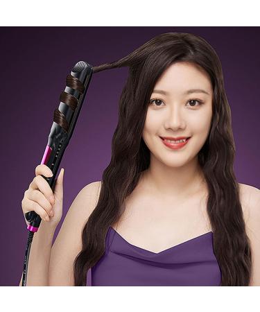 3D Seamless Flat Iron - 4 Temp Hair Straightener & Curler | Low Power 26W Black & Purple - Ideal for Dorms | Buy Internationally - Buy Online on GoSupps.com