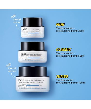 Belif The True Cream Moisturizing Bomb | Intensive 26-Hour Hydration Face Moisturizer | Soothing & Nourishing Cream with Panthenol, Comfrey Leaf & Oat Extract | 1.70 Fl Oz | For Dry & Sensitive Skin - Buy Online on GoSupps.com