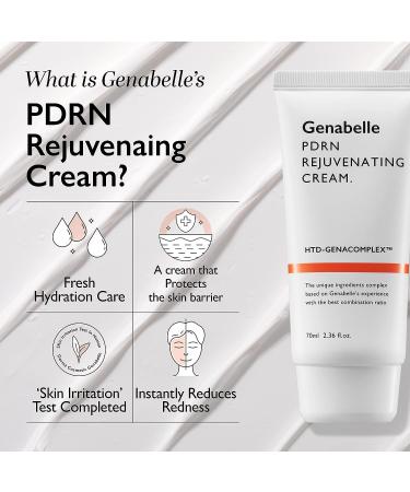 Genabelle PDRN Rejuvenating Cream - Non-Greasy Lightweight Moisturizer with PDRN, CICA & Hyaluronic Acid - Nourishes, Hydrates, Soothes Skin - 2.36 fl.oz - Buy Online on GoSupps.com