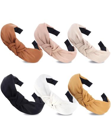 TOBATOBA 6 Pack Satin Knotted Headbands for Women - Neutral Fashion Hair Accessories - Buy Online on GoSupps.com