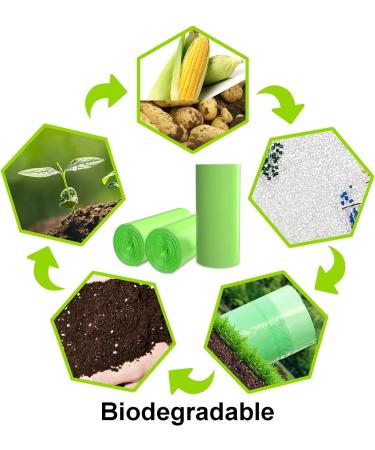Biomas 30L Compostable Garbage Bags - 60 Thick Degradable Bags for Household & Garden Waste - Eco-Friendly Green Waste Bags - Buy Online on GoSupps.com
