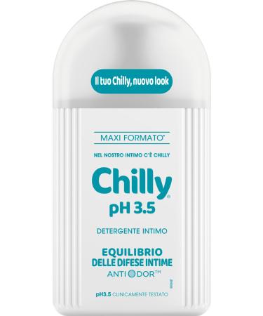 Chilly intimate cleaner with pH 3.5 cleaner for intimate hygiene with defense and protection of the physiological balance clinically tested bottle with 300 ml pH 3.5
