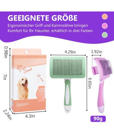 PHAVESAS Gro Pets Dog and Cat Self-Cleaning Brush | Best Pet Brush for Long and Short Hair - Purple Rosa Pink - Buy Online on GoSupps.com