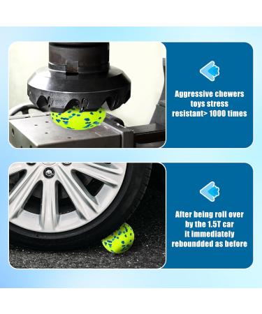 Indestructible Dog Ball Toys - Durable 2 Pack Rubber Balls for High Jumping & Tooth Training - Yellow & Blue - Buy Online on GoSupps.com