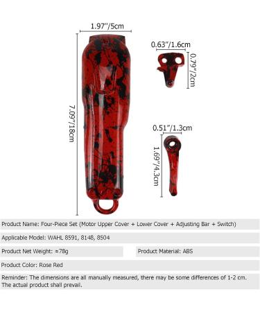Almencla 4pcs/Set DIY Housing Case Cover for 8148/8591 Cordless Hair Clippers - Rose Red - Buy Online on GoSupps.com