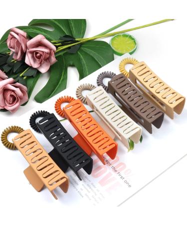Matte Solid Color Hair Claw Clips for Thick Hair - Set of 2, Jumbo Rectangle Hair Jaw Clamp for Women and Girls (6 Colors) - Buy Online on GoSupps.com