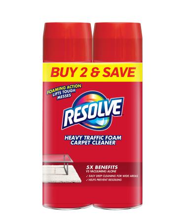 Resolve Dual Pack High Traffic Carpet Foam, 44 oz (2 Cans x 22 oz), Cleans Freshens Softens & Removes Stains