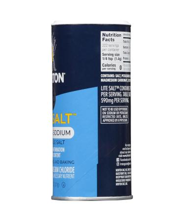 Morton Salt Lite Salt 11 oz Canister - Pack of 6 | Low Sodium Salt Option - Buy Online on GoSupps.com
