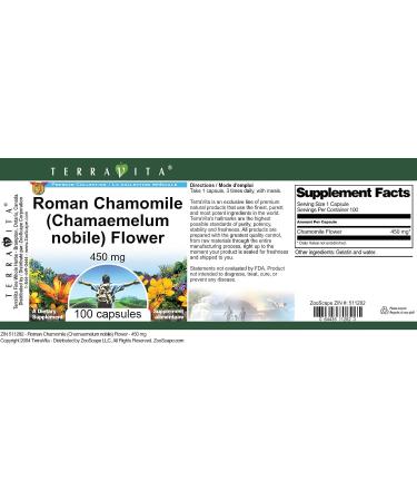 Roman Chamomile (Chamaemelum nobile) Flower - 450 mg (100 Capsules ZIN: 511282) - Buy Online on GoSupps.com
