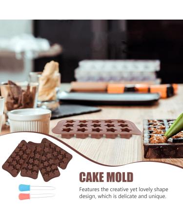 MAGICLULU 1 Set Chocolate Mold Ice Cube Gum Star Pie Pans Animal Stencils Star Shaped Candy Silicone Molds Silicone Ice Cube Molds Star Pasties Crayon Mold Baking Supplies Cake Silica Gel 21x10.5cm Brown - Buy Online on GoSupps.com