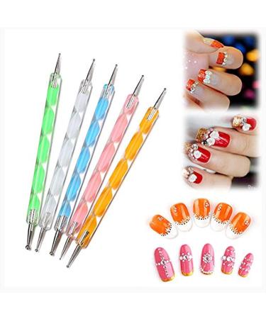 Lanlousy 20 Pieces Nail Art Brushes with 1 Piece Nail Tips Nail Supplies Nail Palette Polish Palette Manicure Design Tools White - Buy Online on GoSupps.com