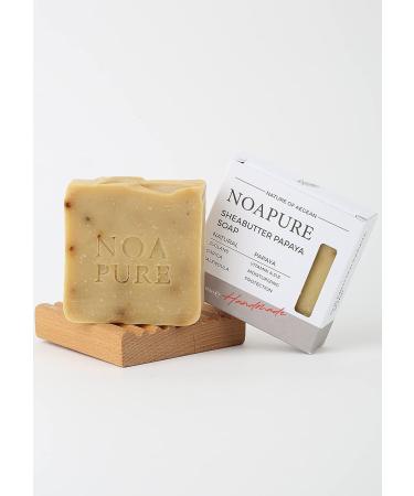 Buy NOA PURE Shea Butter Papaya Bar Soap | 100% Handmade Vegan Soap for Face Hands & Body | Moisturizing Cold Pressed Soap with Essential Oils - International Shipping Available - Buy Online on GoSupps.com