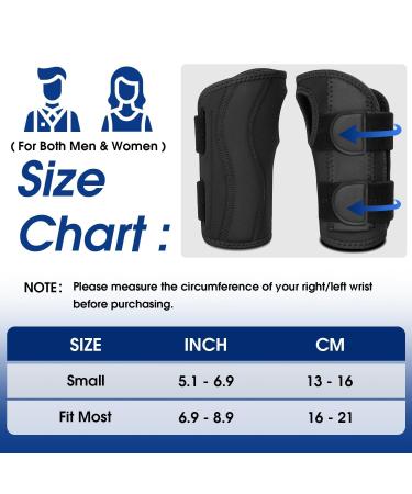Wrist Brace with Metal Wrist Splint Carpal Tunnel Wrist Brace for Night Sleep Adjustable Wrist Support Men Women for Tendonitis Arthritis Pain Relief - Left Hand Small Fit Wrist 5.1-6.9 inch Left Hand-black Small - Buy Online on GoSupps.com