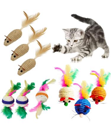 Shengruili Sisal Ball Catz 9 pieces of interactive sisalball cat toys cat toys mouse toy mice for cats cat toys balls cat ball a-tz-9-a