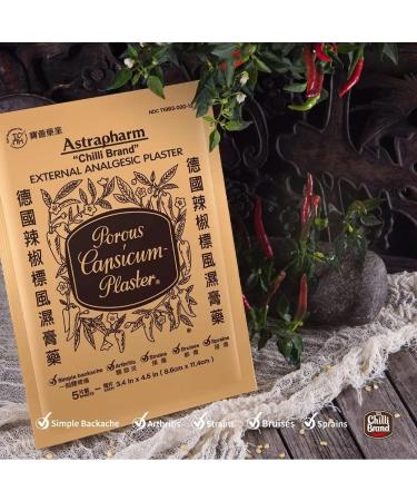 Porous Capsicum Plaster Pain Patch by Chilli Brand - 2 Packs (3.4 x 4.5 inches) - Buy Online on GoSupps.com