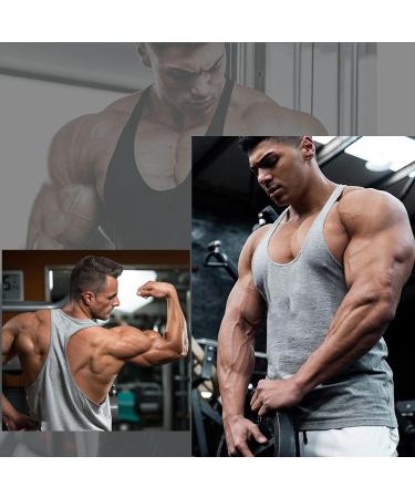 Babioboa Men's Tank Top 3 Pack - Gym & Fitness Sleeveless Shirts in Black Gray & Peacock Blue | Functional Stringer Armpit Design - Size L - Buy Online on GoSupps.com