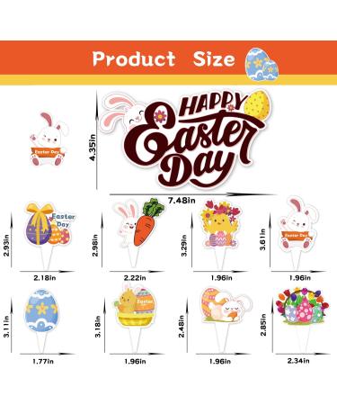 Easter Cupcake Toppers 73pcs Colorful Easter Egg Bunny Chicks Cake Decorations for Happy Easter Theme Party Supplies Kids Birthday Decorations - Buy Online on GoSupps.com