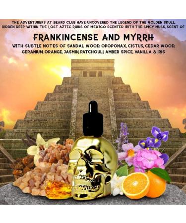 Beard Club Golden Skull Beard Oil 60ml - Frankincense & Myrrh Scented - Argan Oil Beard Softener for Men - Buy Online on GoSupps.com