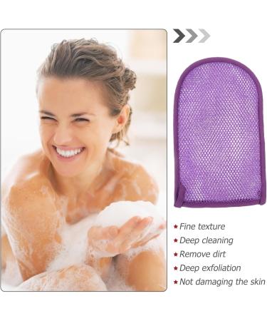 Beaupretty 2pcs Exfoliating Mitts - Shower Gloves for Dead Skin Removal | Purple Bathing Scrubbers - International Shipping Available - Buy Online on GoSupps.com