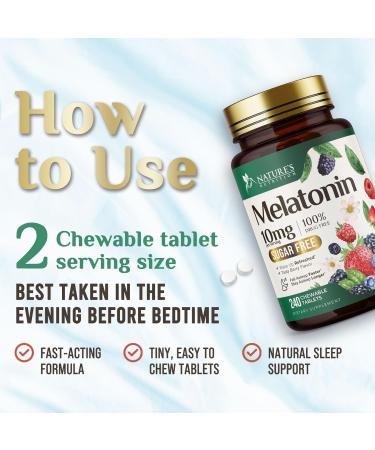 Melatonin 10mg - Fast Dissolve Tablets - Sugar-Free Melatonin Supplement for Restful Sleep Support Extra Strength Sleep Support Formula for Adults Delicious Berry Flavor Bottled in USA - 240 Count 240 Count (Pack of 1) - Buy Online on GoSupps.com