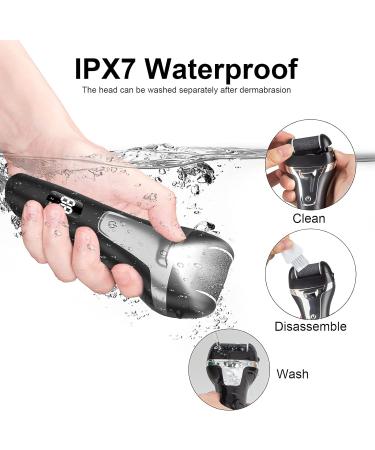 Rechargeable Electric Foot File Callus Remover Kit - 4 Roller Heads, LCD Display, 2 Speeds - Wet & Dry Pedicure Tool for Hard Skin, Cracked Heels, Dead Skin - Callus Shaver Included - Buy Online on GoSupps.com