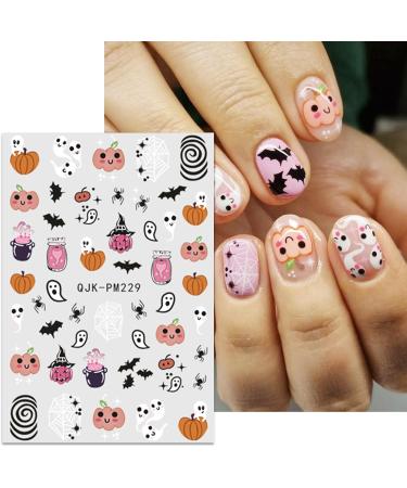 JMEOWIO 9 Sheets Halloween Nail Art Stickers Decals Self-Adhesive Cute Cat Ghost Nail Supplies Nail Art Design Decoration Accessories - Buy Online on GoSupps.com