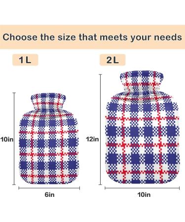 Buy Naanle Plaid American Hot Water Bottle 1L | Pain Relief & Warmth for Bed Hands & Feet | Transparent Bag Included - Buy Online on GoSupps.com