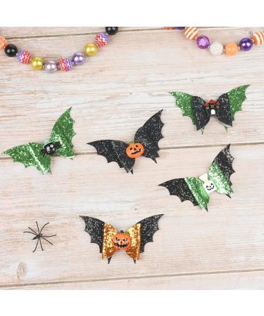 hgnxa Halloween w Hair Pins Halloween Hair ws Clip Bat Pattern utique Clip Halloween Barrette Accessories for Girls Purple green - Buy Online on GoSupps.com