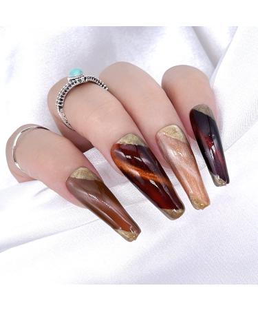 KRISNICE Wine Burgundy Red Cat Eye Gel Nail Polish Set for Fall Manicure - KCS2-004 - Buy Online on GoSupps.com